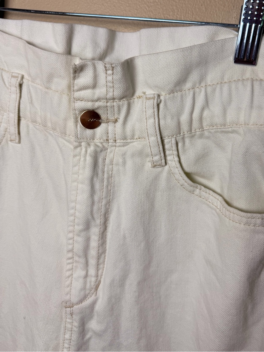 Joe’s Jeans The Brinkley High Rise Paperbag Jeans Ivory Cream Size 27 EUC - Picture 4 of 8